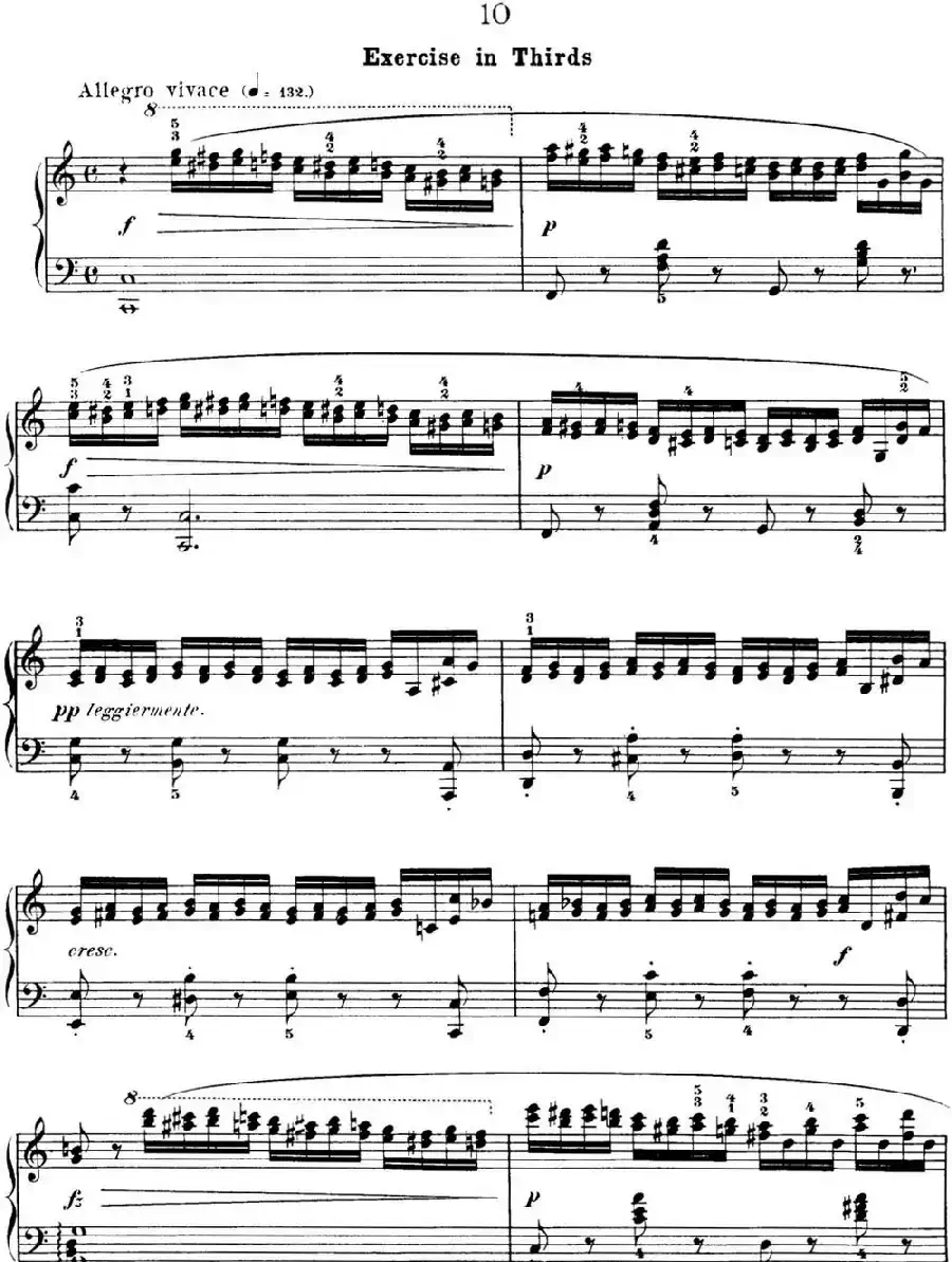 50首车尔尼Op.740钢琴手指灵巧技术练习曲（NO.10）