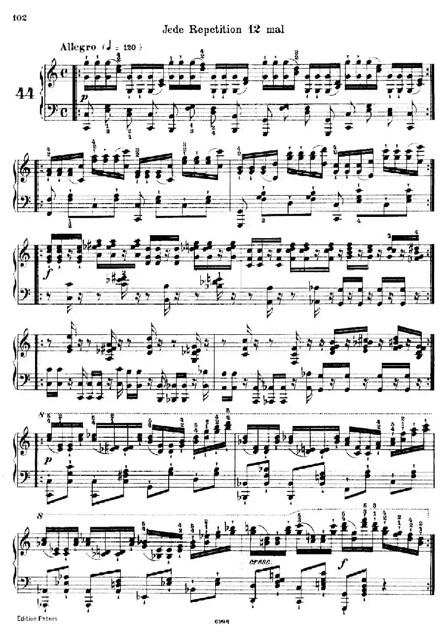 School of the Virtuoso Op.365（60首钢琴高级练习曲·44）