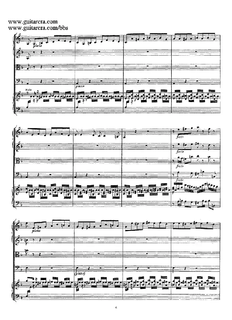 d小调第一号古钢琴协奏曲 BWV 1052（总谱）