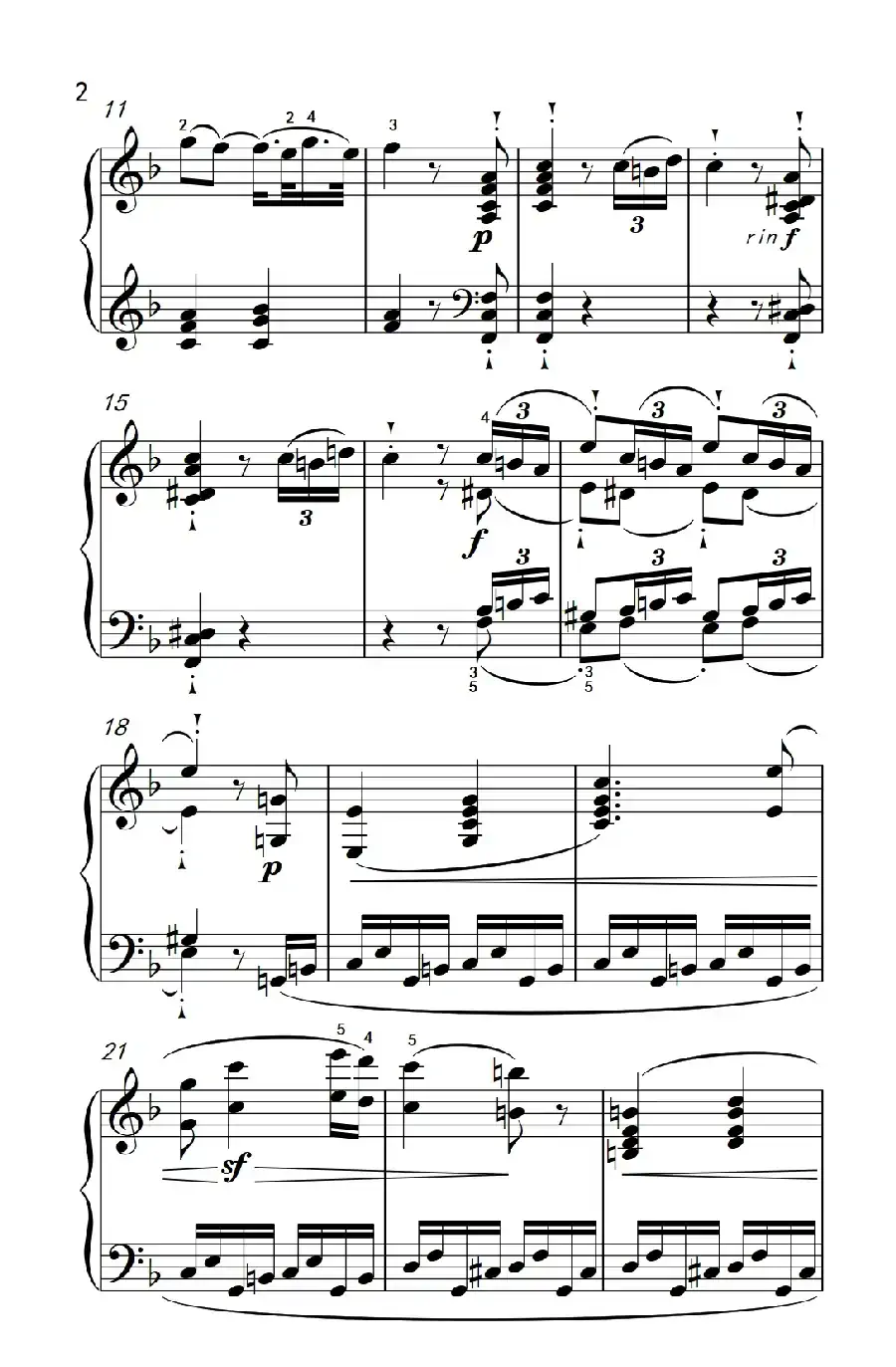 奏鸣曲 Opus 10 Nr.2 第一乐章（贝多芬奏鸣曲集 2）