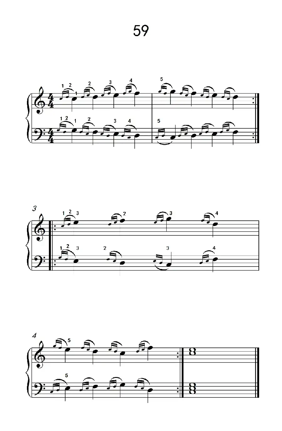 装饰音练习 59(儿童钢琴手指练习 2)