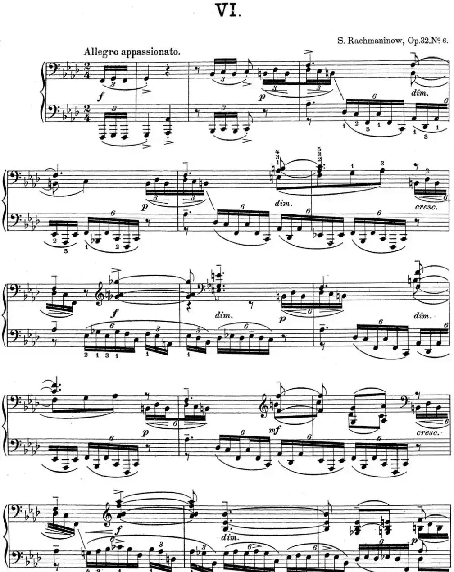 拉赫玛尼诺夫 钢琴前奏曲17 F小调 Op.32 No.6