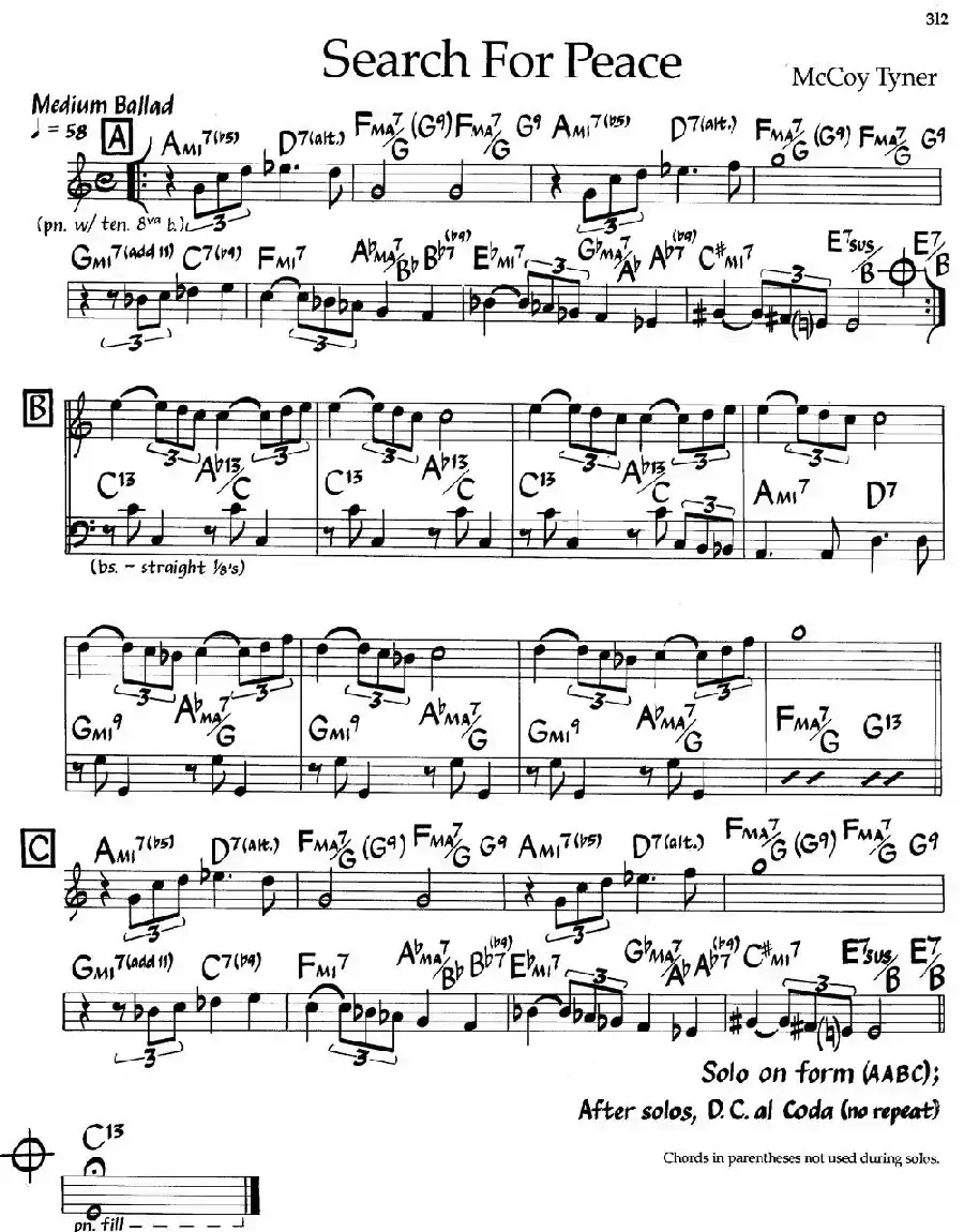 Search For Peace（爵士钢琴曲）