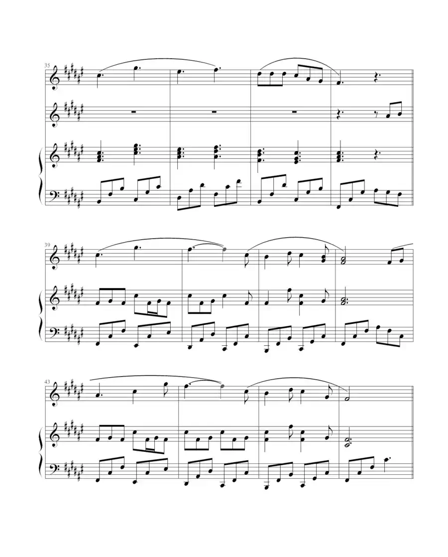 过云雨（钢琴伴奏谱、Sunny 记谱制谱版）