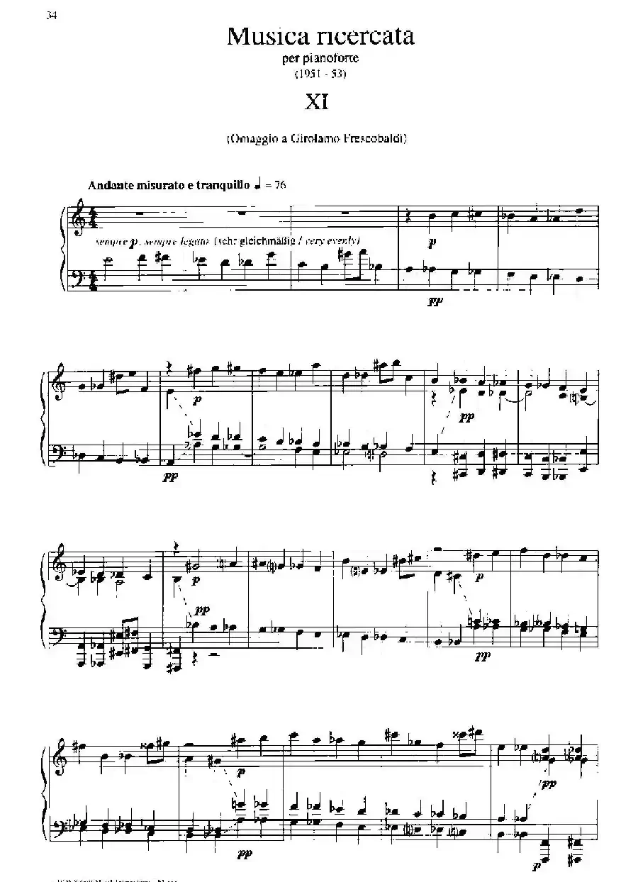 Musica Ricercata（音乐习作·11）