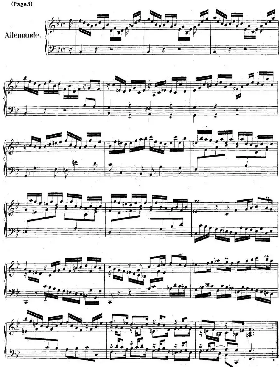 帕蒂塔6首德国组曲（No.1 降B大调 巴赫 Partita B-flat Major BWV825）