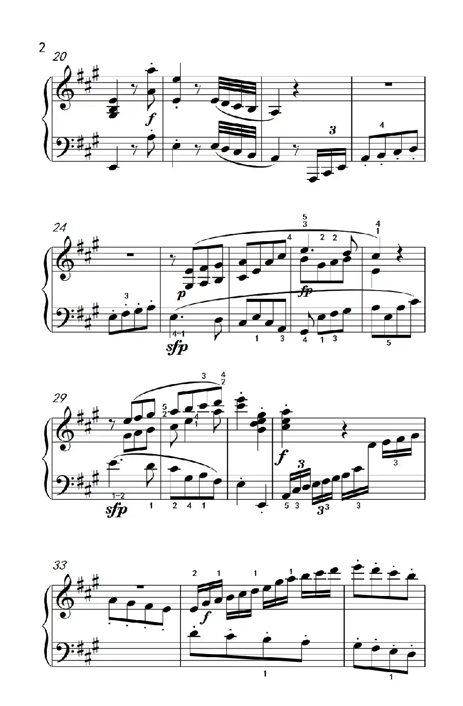 奏鸣曲 Opus 2 Nr.2 第一乐章(贝多芬奏鸣曲集 1)