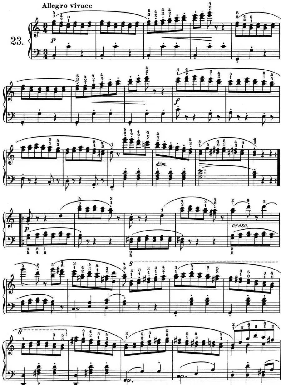 25首车尔尼Op.748练习曲（NO.23）