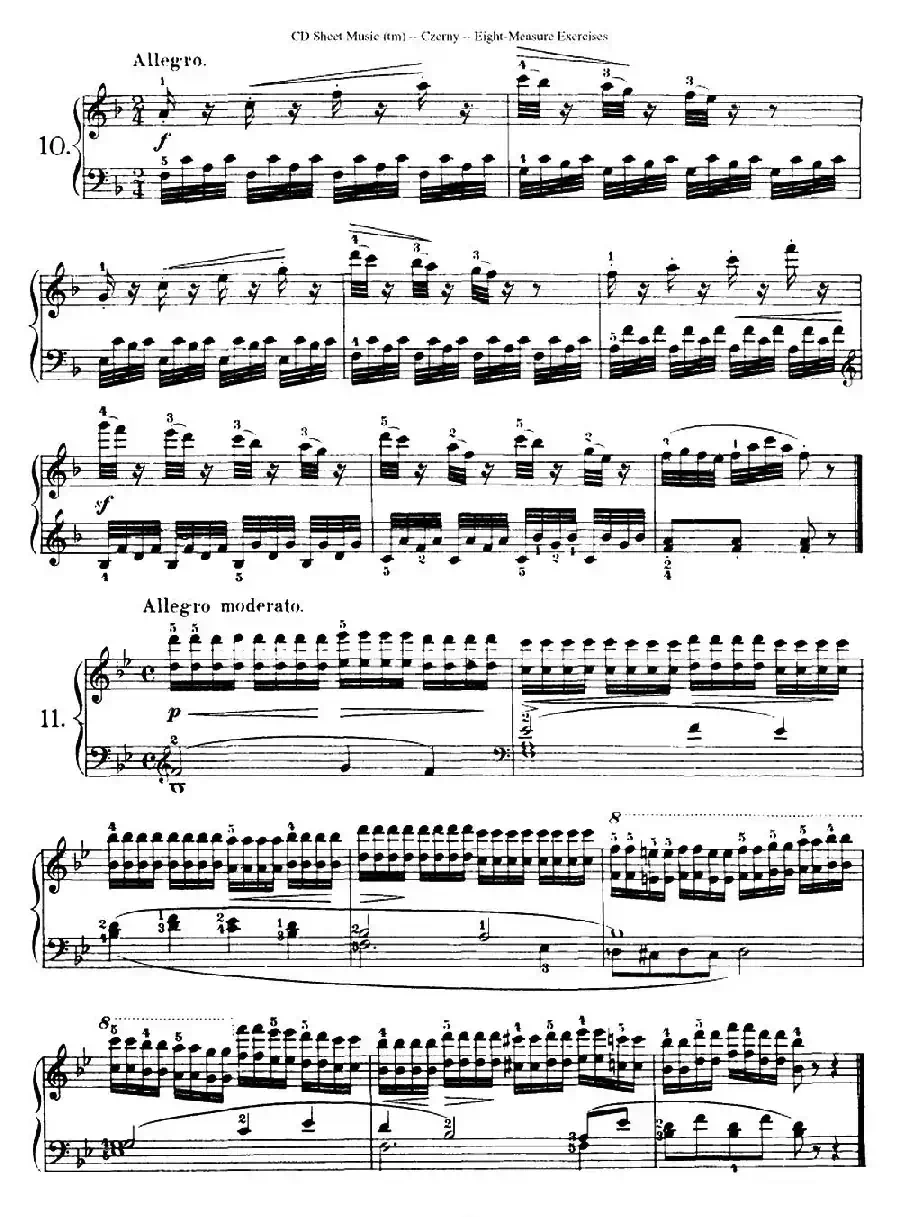 160 Eight- Measure Exercises.Op.821（车尔尼160首钢琴八小节练习曲（1——18））