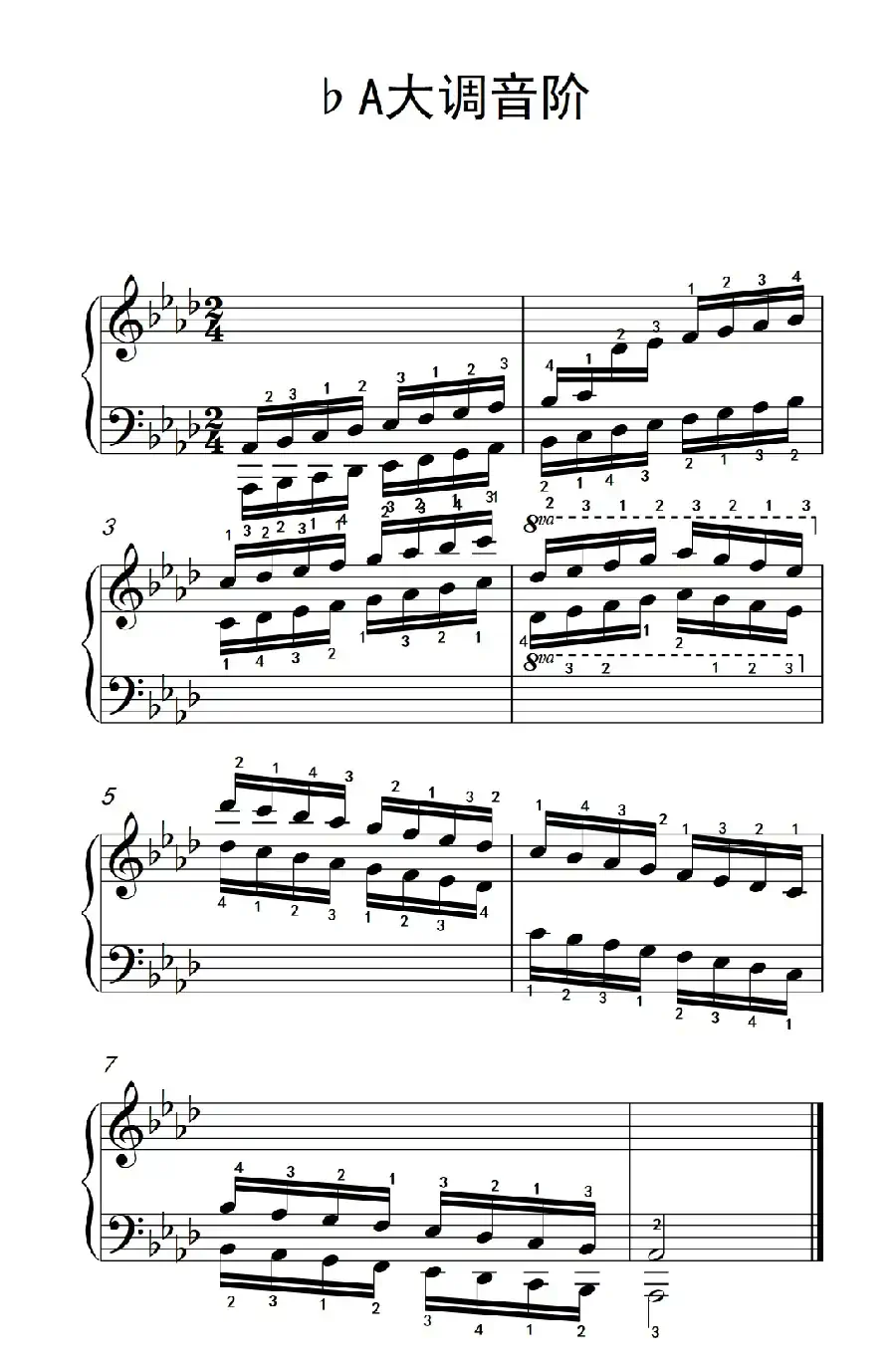 第七集19.♭A大调音阶(中央音乐学院 钢琴(业余)考级教程 7-9级)