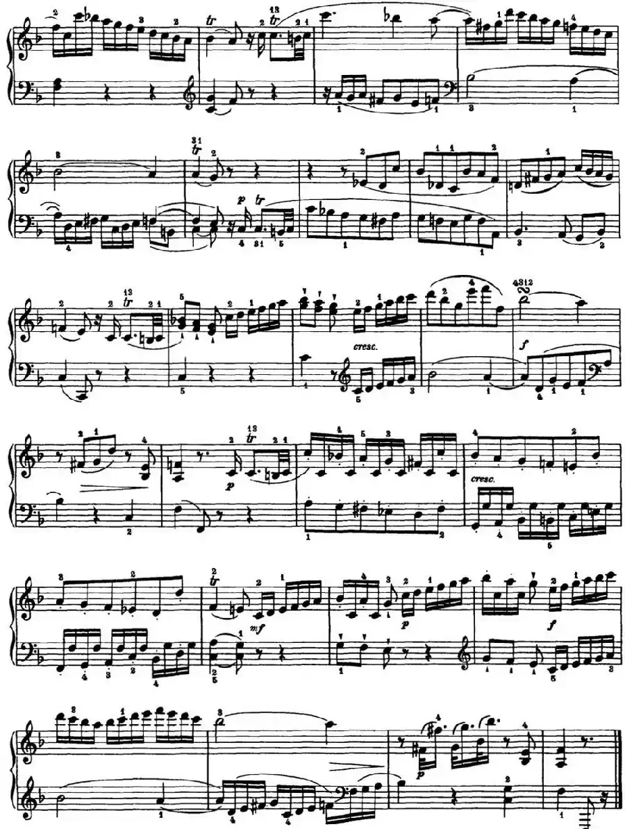 海顿 钢琴奏鸣曲 Hob XVI 29 in F major