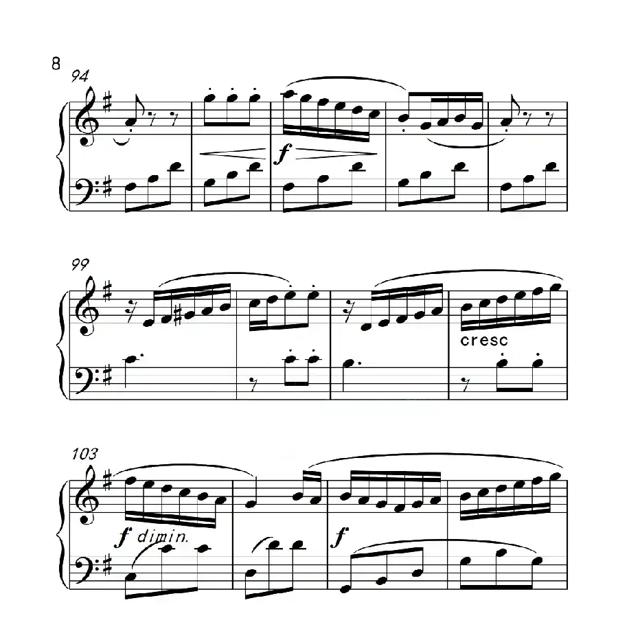 第三级B组 小奏鸣曲(中国音乐学院钢琴考级作品1~6级)