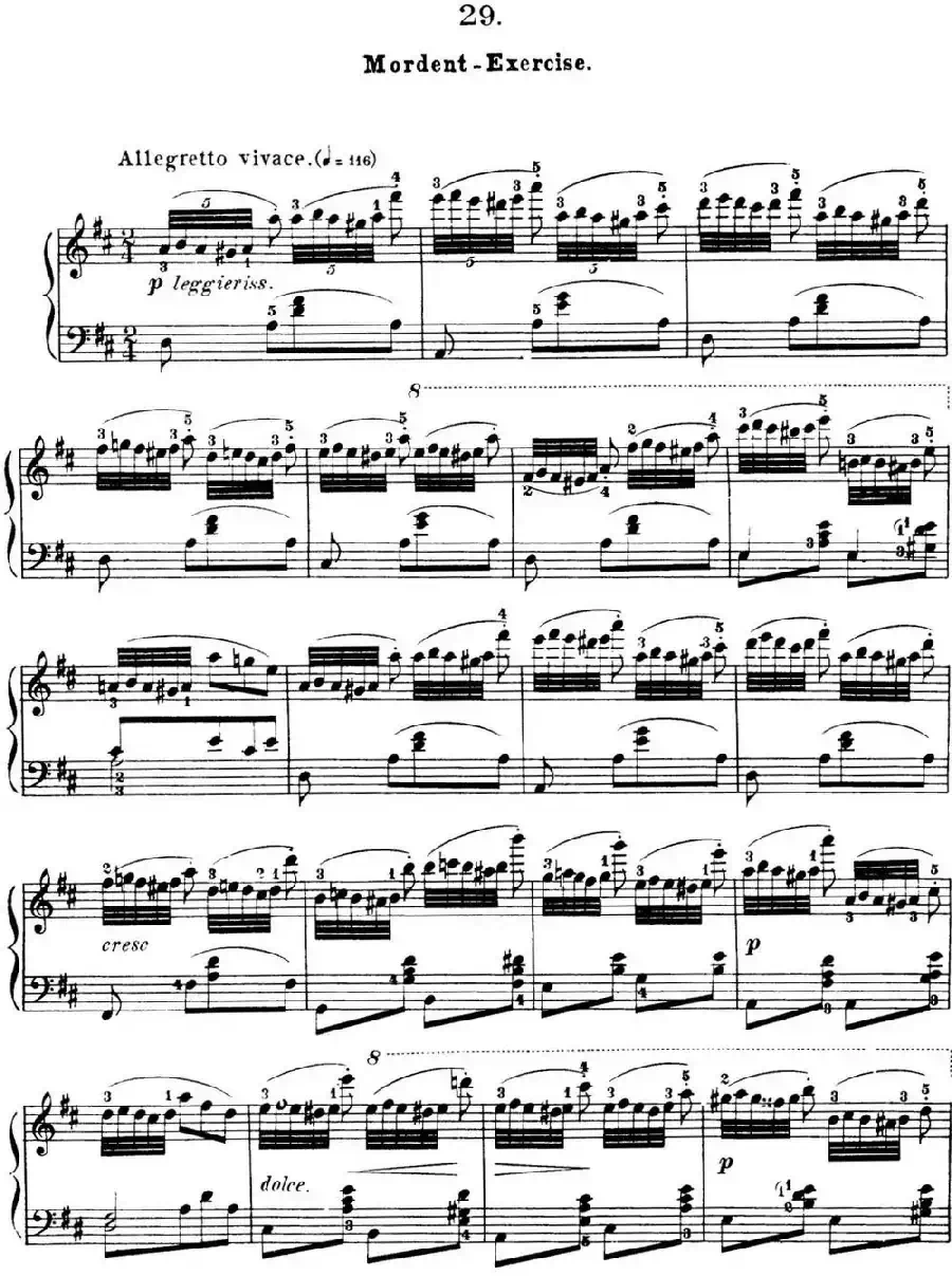 50首车尔尼Op.740钢琴手指灵巧技术练习曲（NO.29）