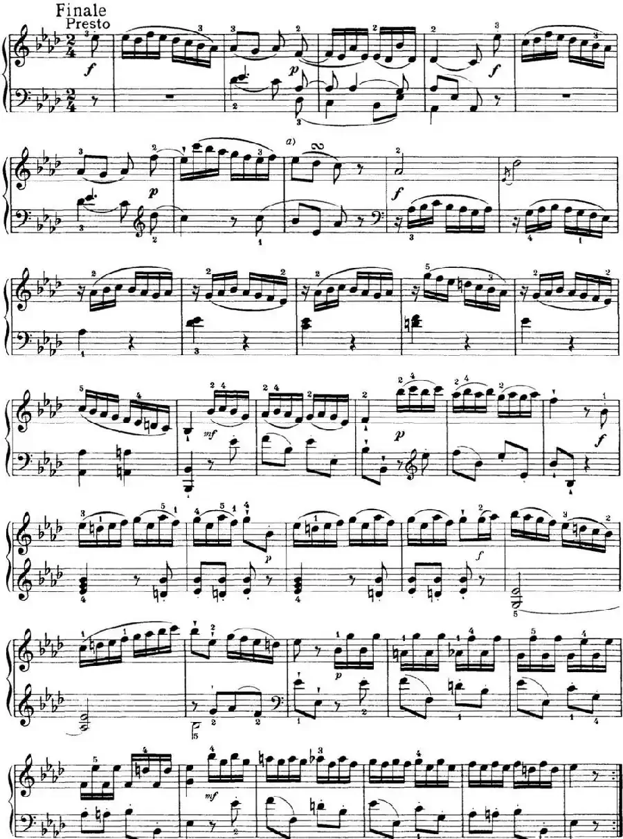 海顿 钢琴奏鸣曲 Hob XVI 46 Divertimento Ab major