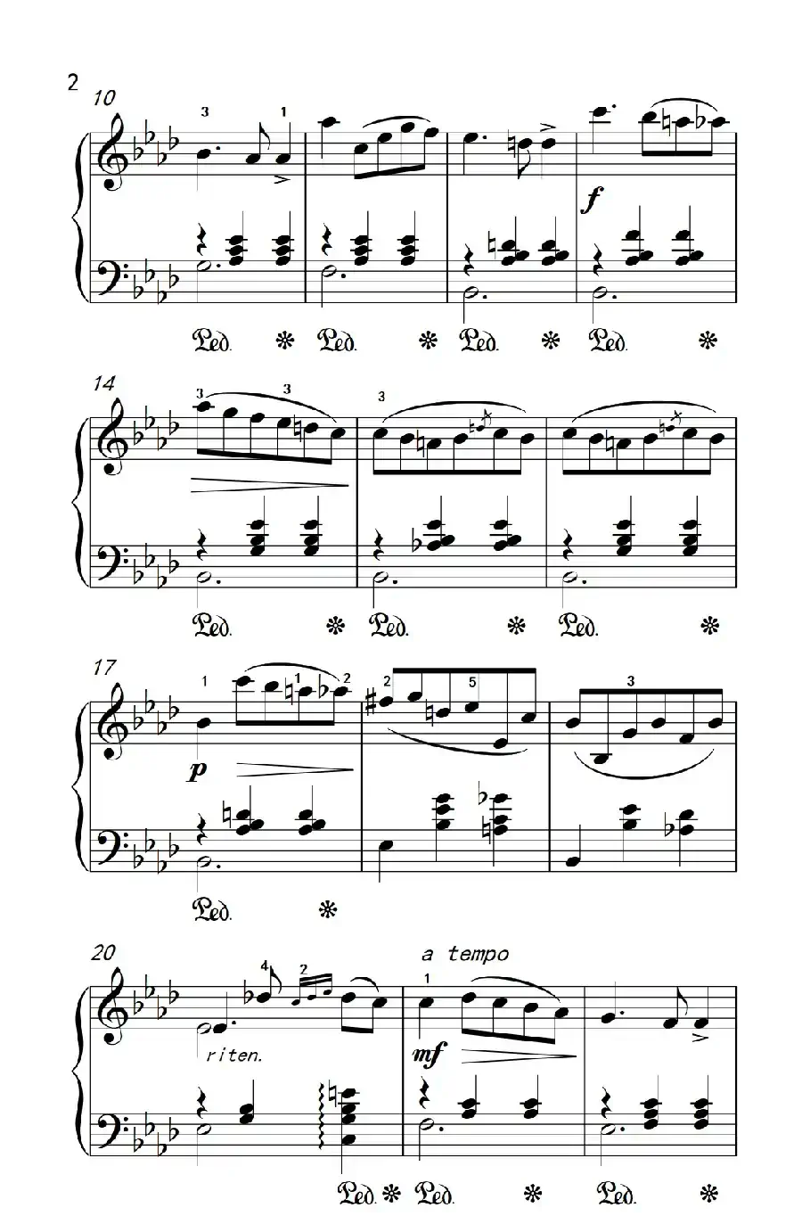 第七级2.圆舞曲 Opus posth.70 No.2(中央音乐学院 钢琴(业余)考级教程 7-9级)