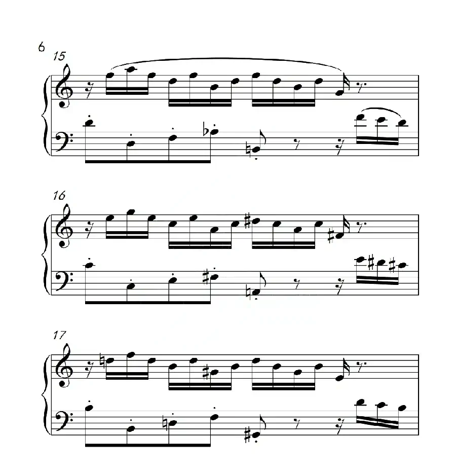 第六级B组 二部创意曲（中国音乐学院钢琴考级作品1~6级）