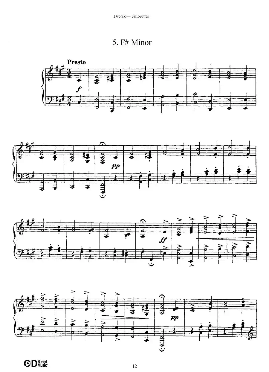 12 Silhouettes Op.8（12首剪影·5）