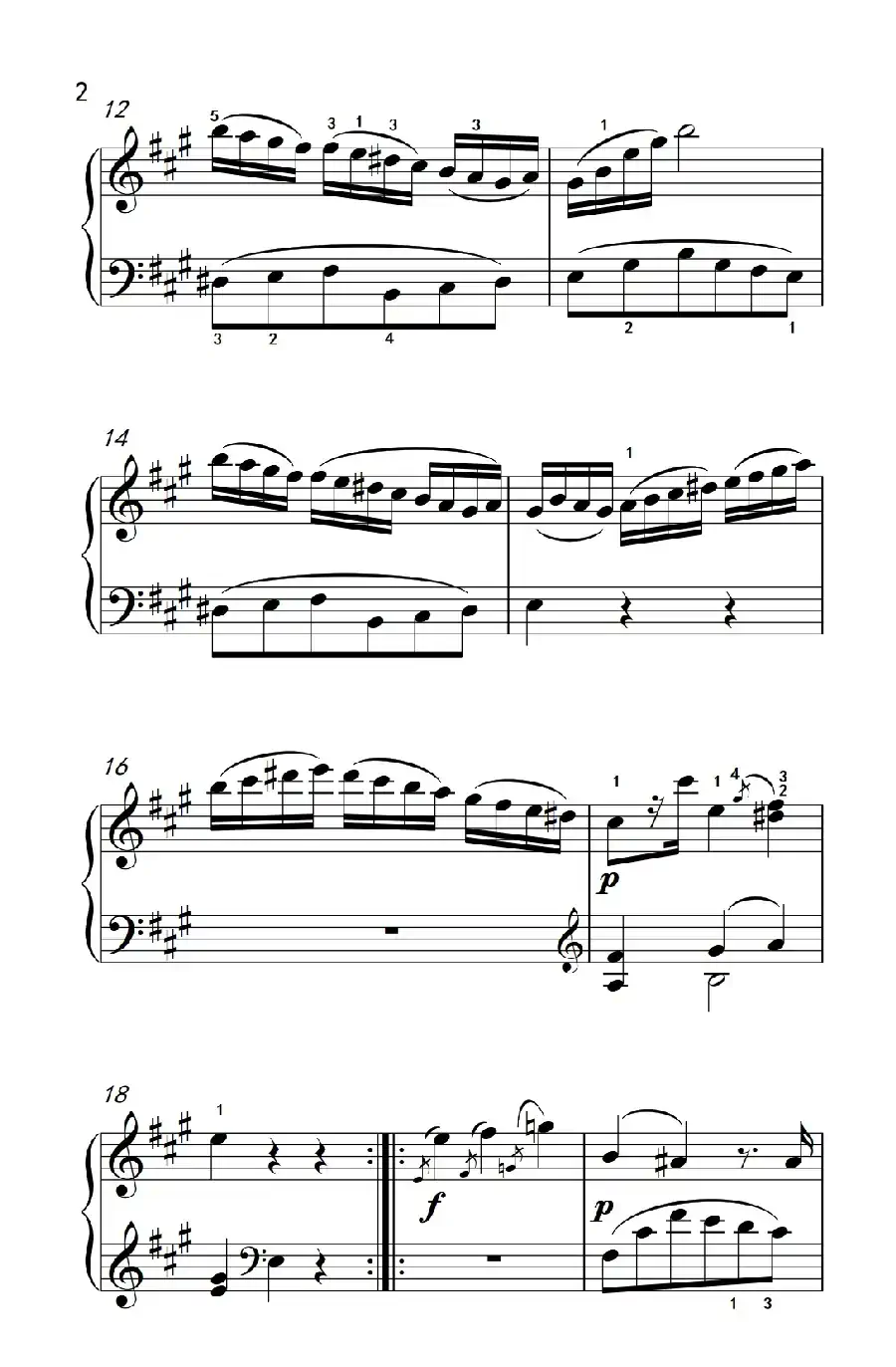 A大调钢琴奏鸣曲（小步舞曲）