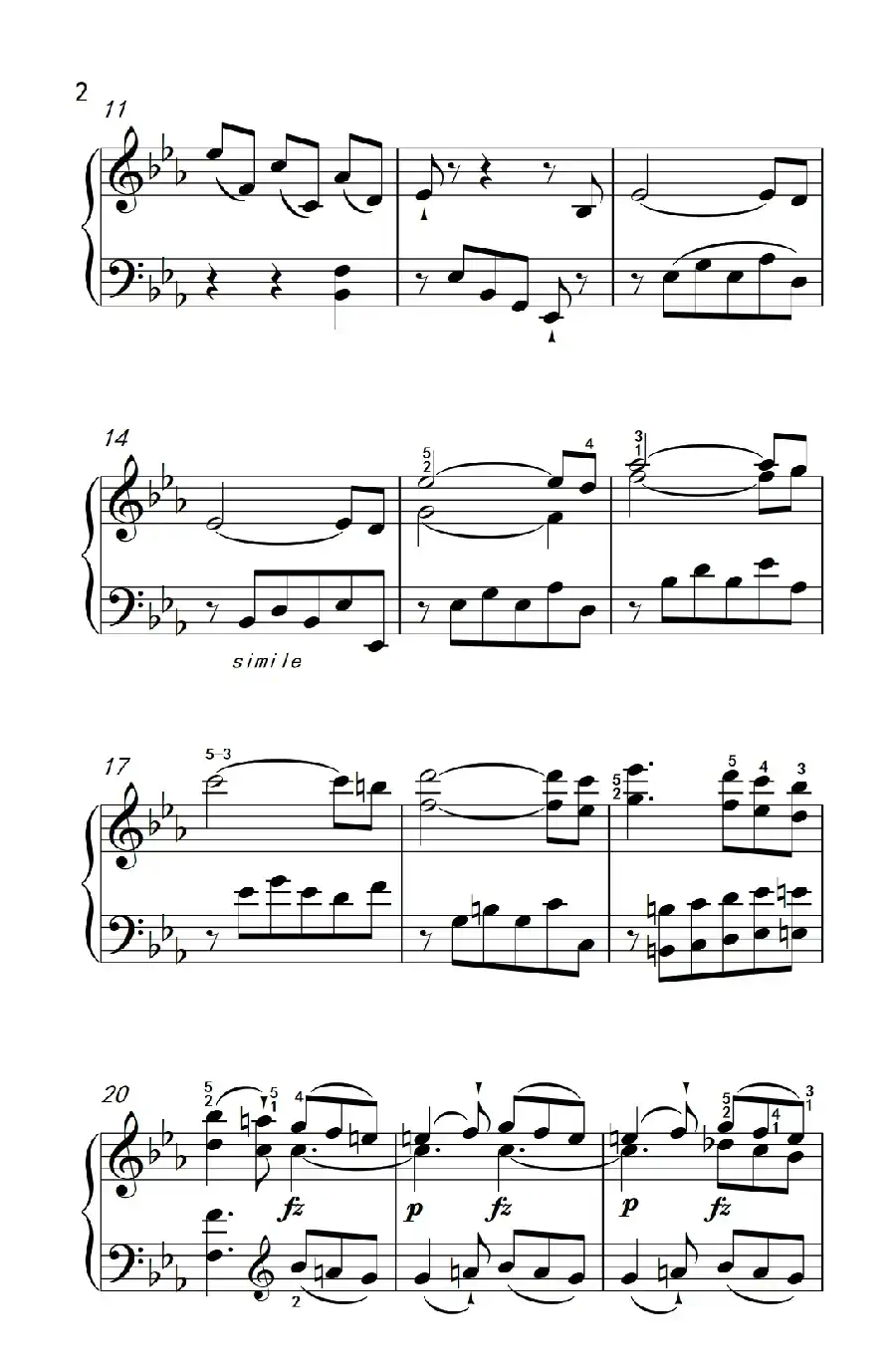 第八级2.♭E大调奏鸣曲 第一乐章 Hob.XVI 49（中央音乐学院 钢琴（业余）考级教程 7-9级）