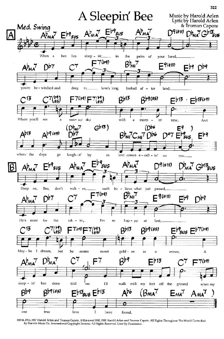 A Sleepin'Bee（爵士钢琴曲）