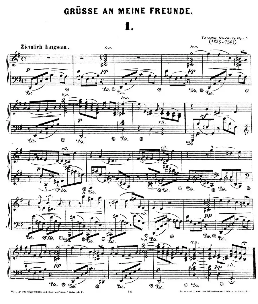 Gruesse An Meine Freunde Op.5（致朋友们的问候·1）