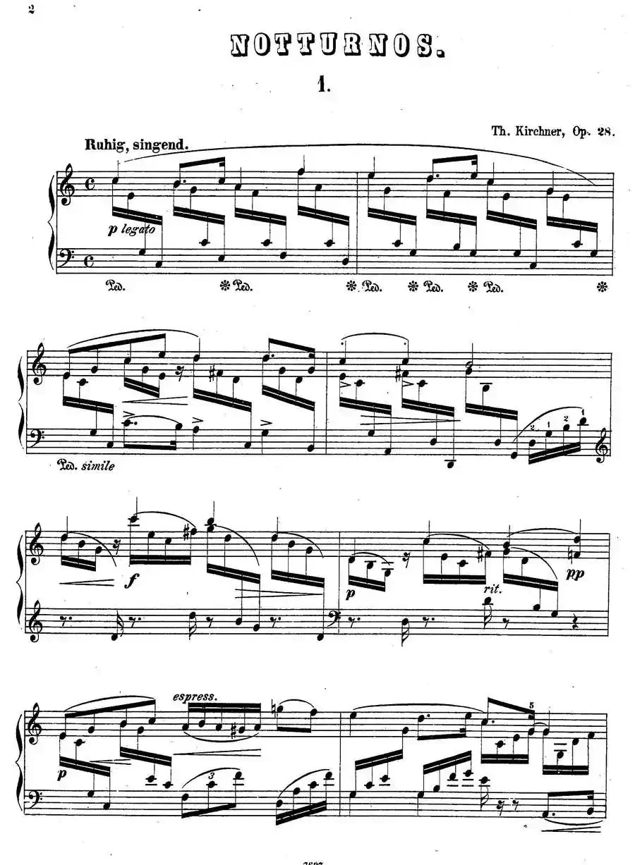Nachtstücke Op·28（4首夜曲·1）