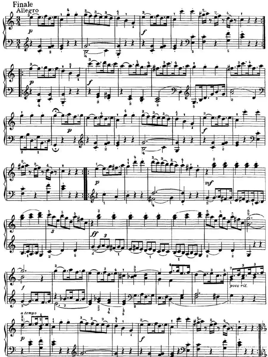 海顿 钢琴奏鸣曲 Hob XVI 35 in C major