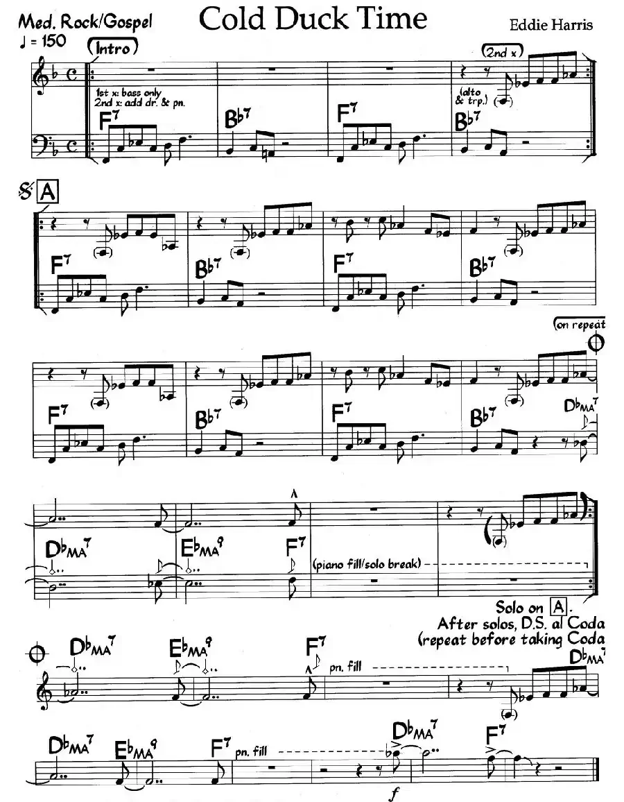 Cold Duck Time(爵士钢琴曲)