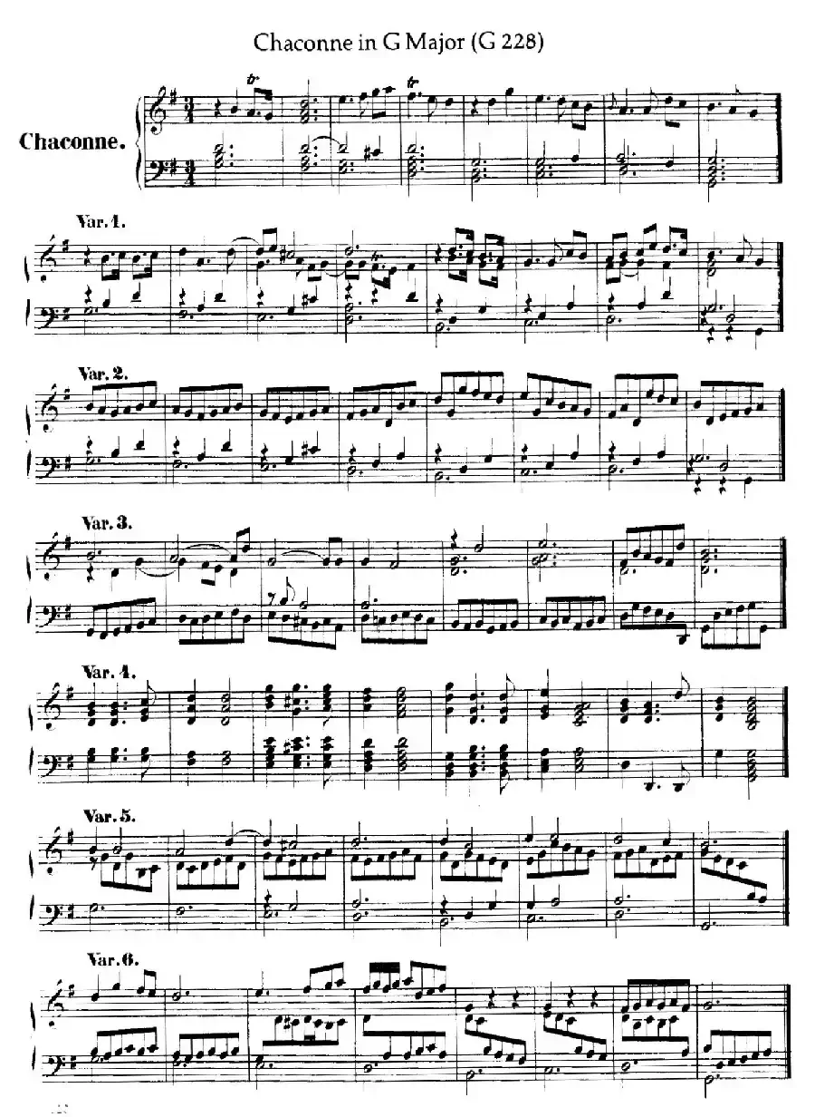 Chaconne in G major G.228（G大调恰空）