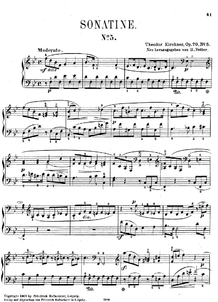 Five Sonatinas Op.70（5首钢琴小奏鸣曲·5）