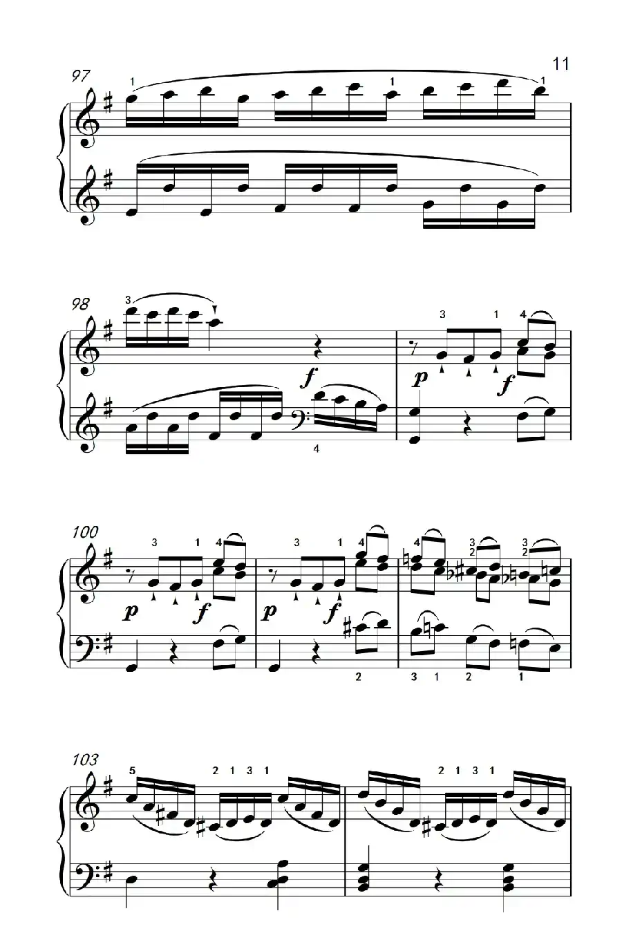 第六级 2.G大调奏鸣曲 莫扎特（中央音乐学院 钢琴（业余）考级教程 4-6级）