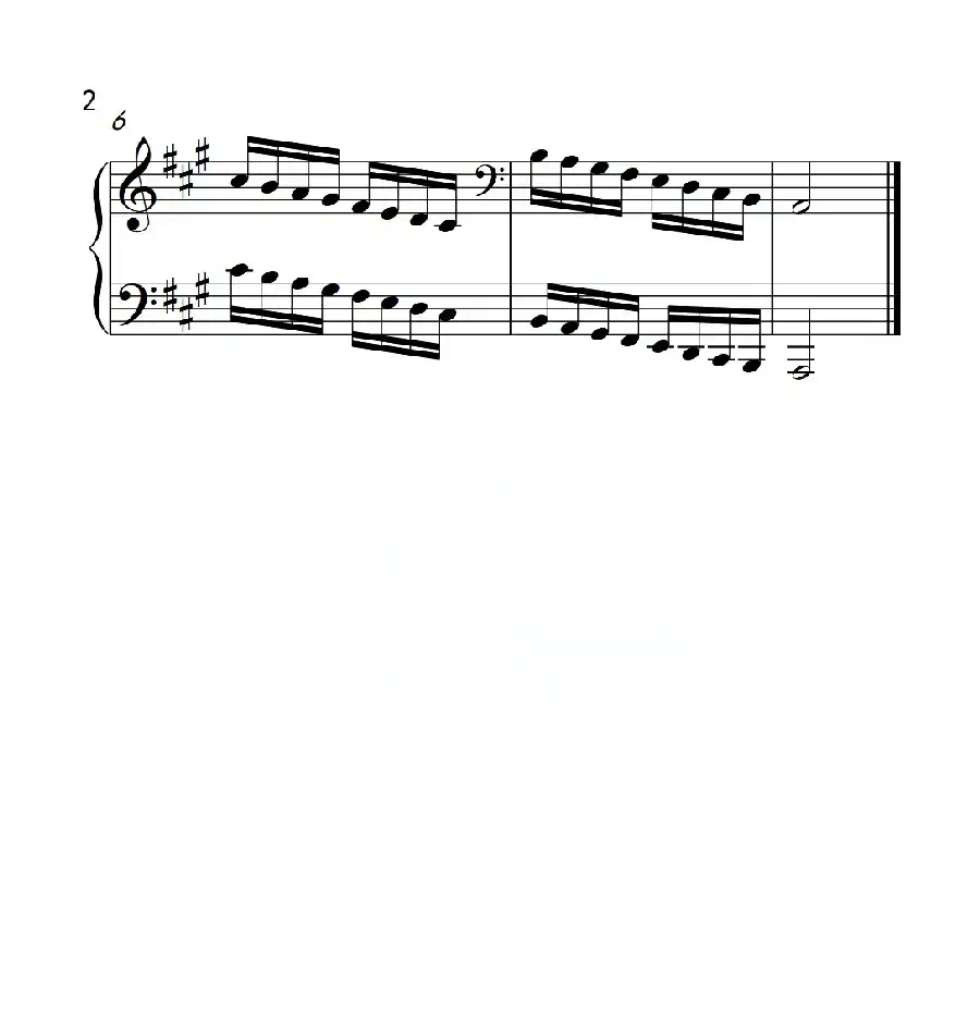 第四级 A大调音阶(中国音乐学院钢琴考级作品1~6级)