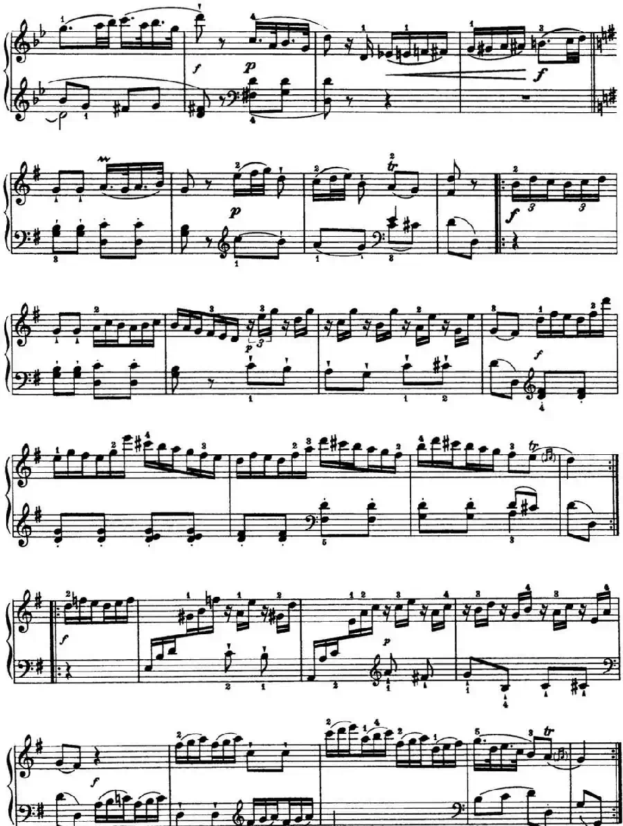 海顿 钢琴奏鸣曲 Hob XVI 39 in G major