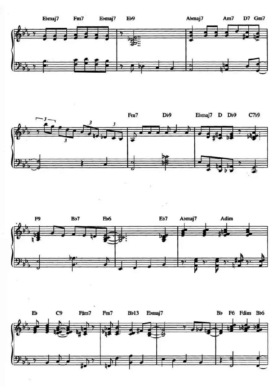 Lets Get Away From It All（爵士钢琴酒吧独奏钢琴谱）