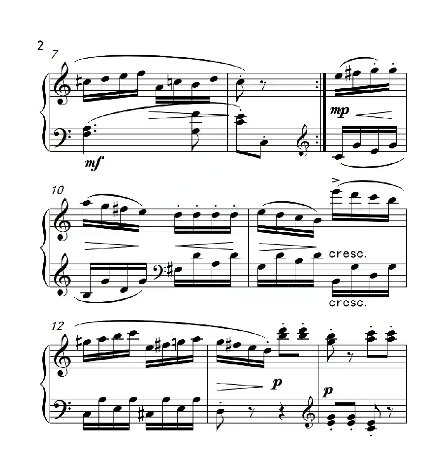 第六级B组 C大调奏鸣曲(中国音乐学院钢琴考级作品1~6级)