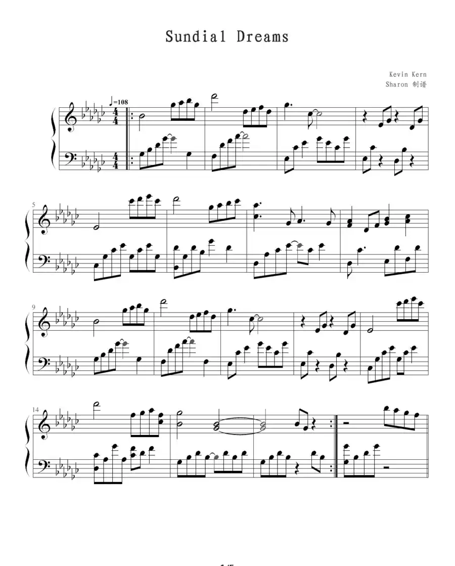 Sundial Dreams（Sharon制谱版）