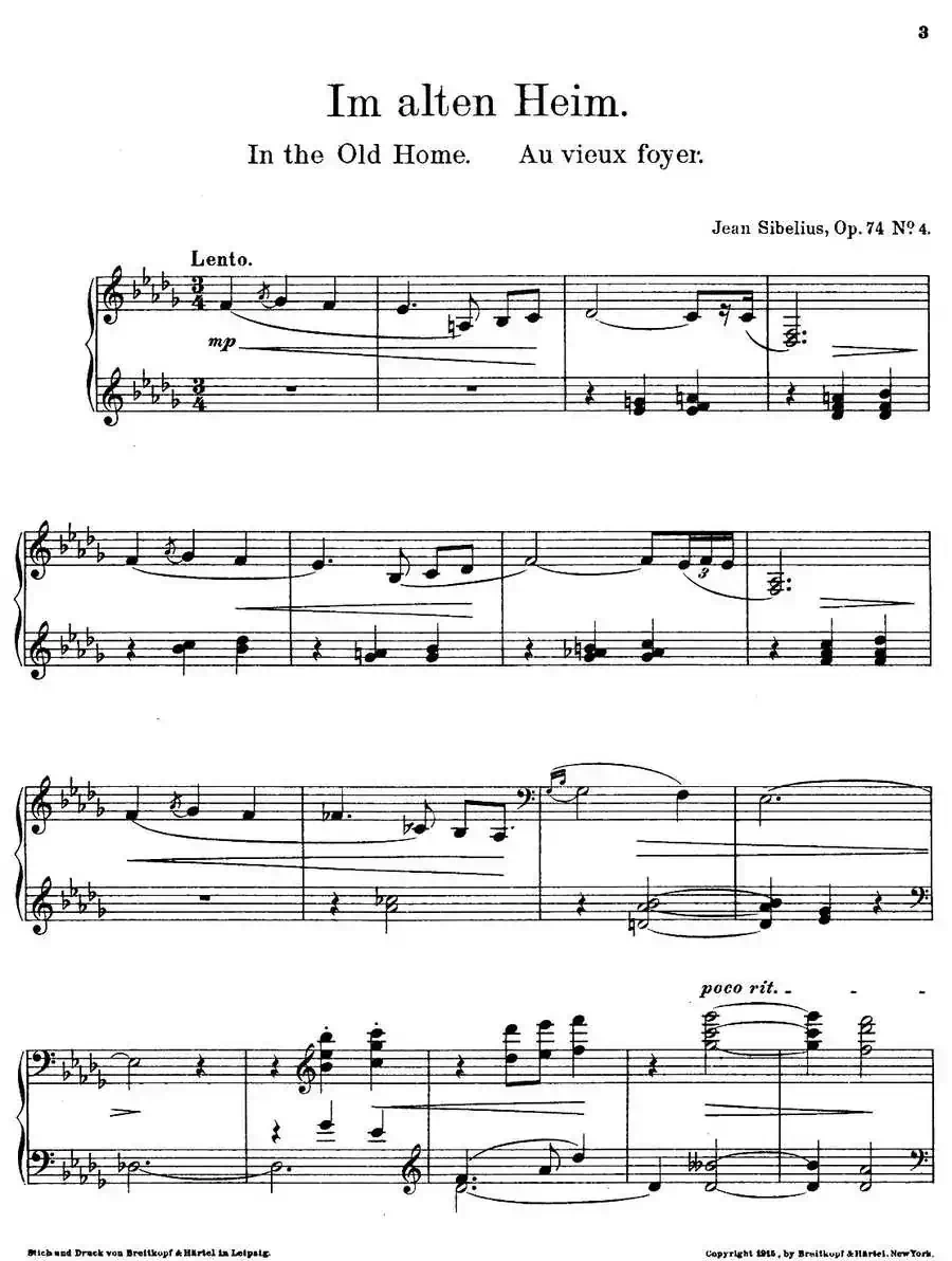 4 Lyric Pieces Op·74（4首抒情小品·4）