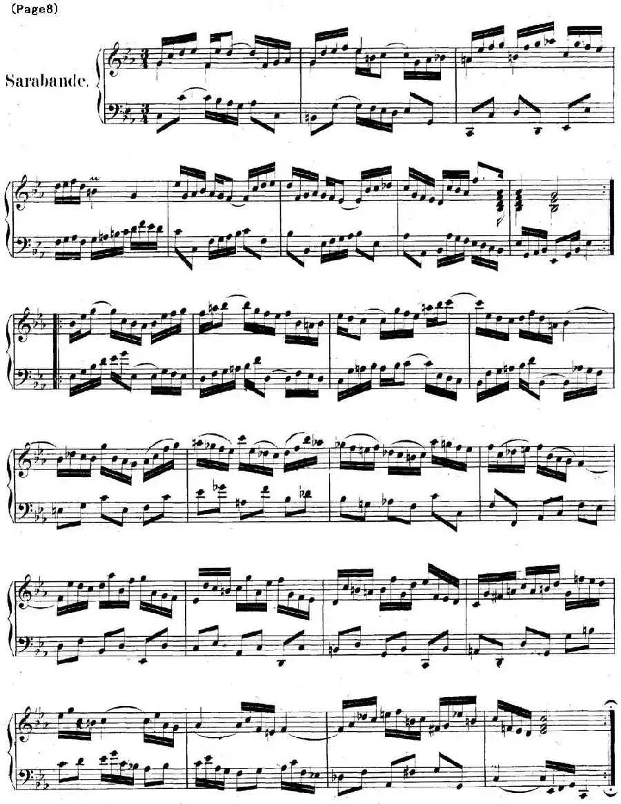 帕蒂塔6首德国组曲（No.2 c小调 巴赫 Partita c Minor BWV 826）