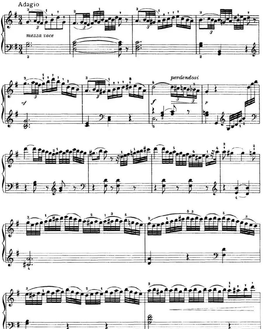 海顿 钢琴奏鸣曲 Hob XVI 34 in E minor