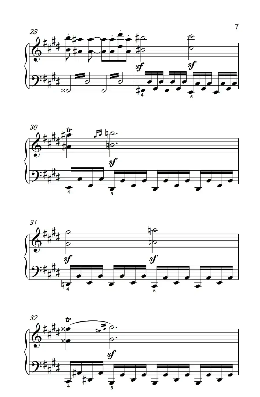 第十四号钢琴奏鸣曲（月光） 激动的急板