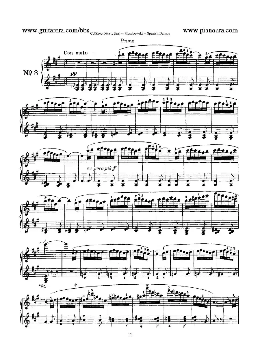 Spanish Dances Op.12（西班牙舞曲·四手联弹版）
