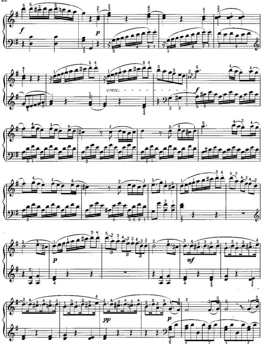 不可不弹的世界钢琴名曲：奏鸣曲（G大调）
