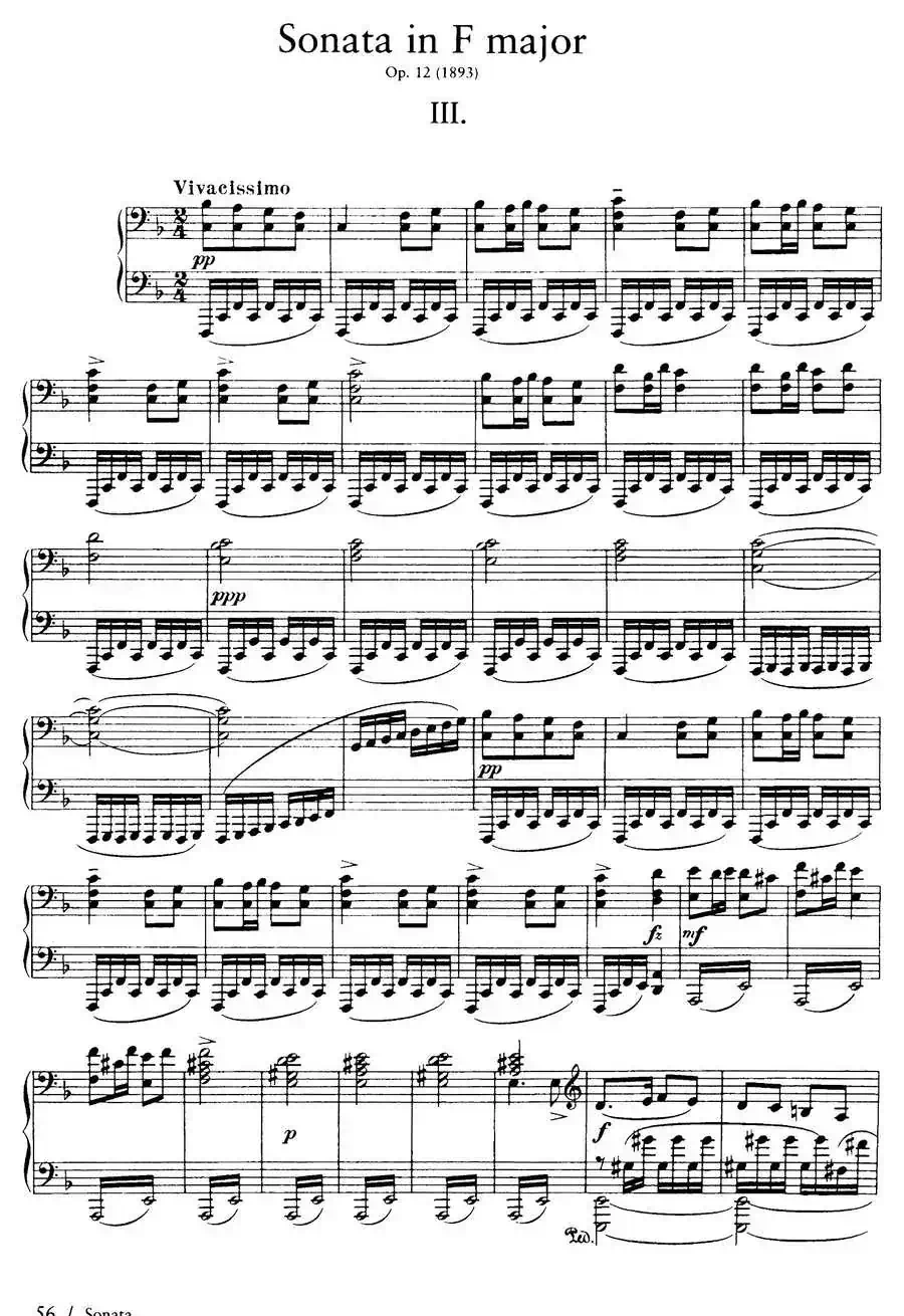 Piano Sonata in F Maj Op·12（F大调钢琴奏鸣曲·第三乐章）