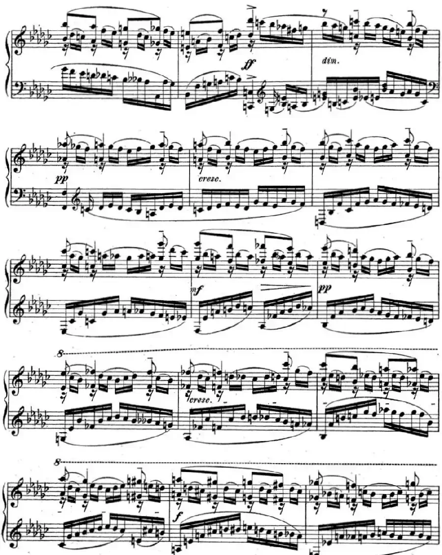 拉赫玛尼诺夫 音乐瞬间 Op.16 No.2 降e小调