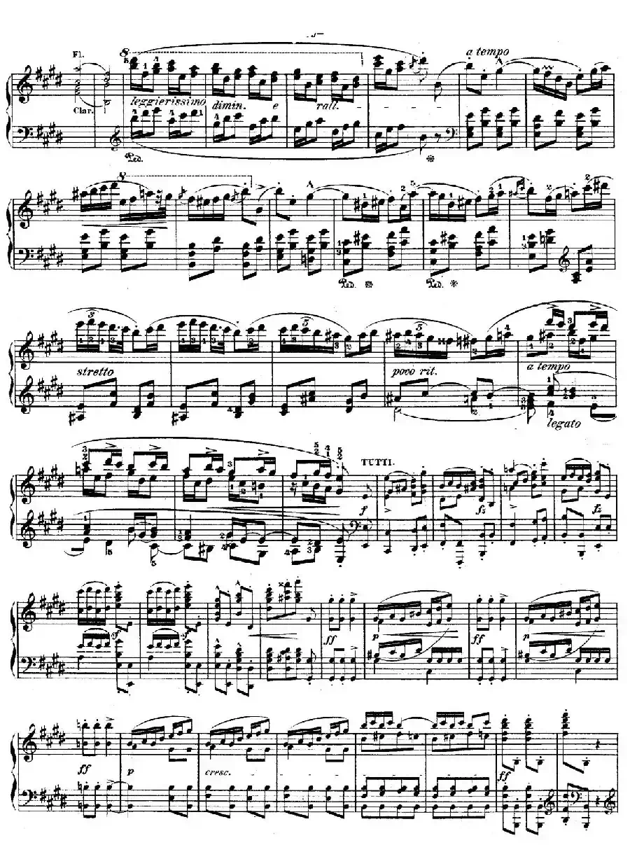 e小调第一钢琴协奏曲 Op.11（（钢琴独奏版·第三乐章）