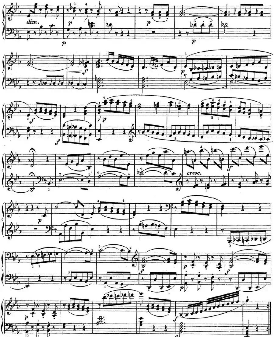 海顿 钢琴奏鸣曲 Hob XVI 49 in E-flat major