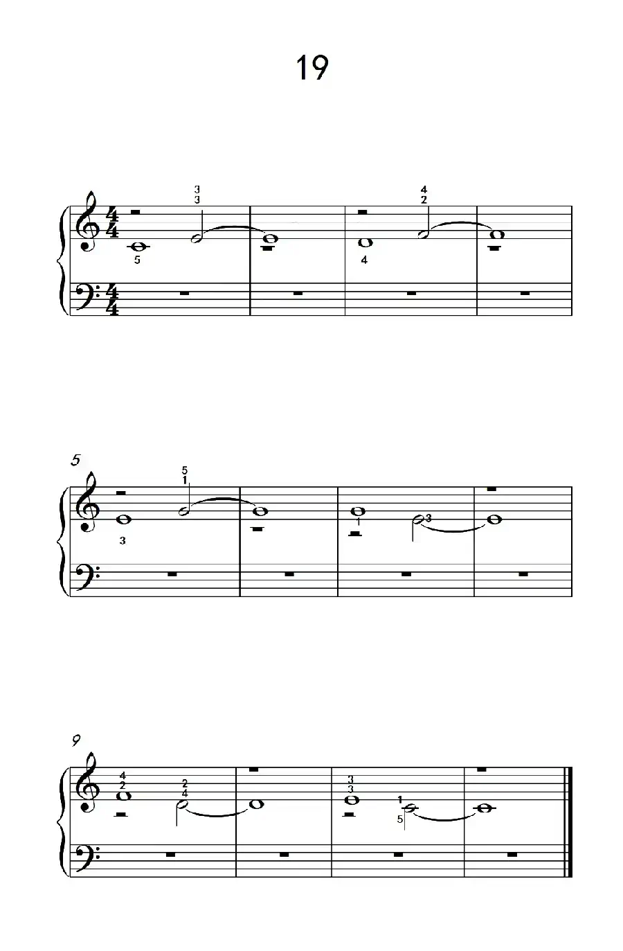 双音练习 19(儿童钢琴手指练习 2)