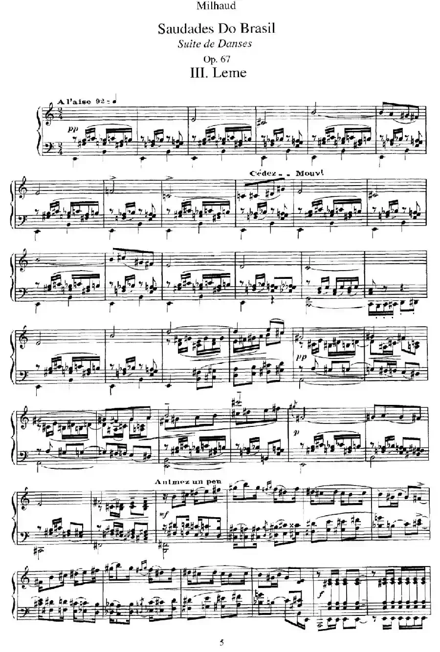 Saudados do Brasil Op.67（巴西回忆·Ⅲ）
