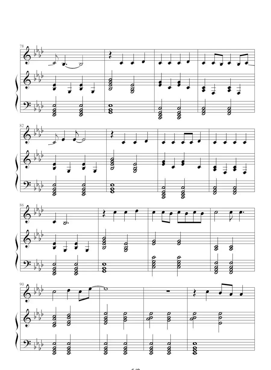 because of you(韩剧《冬季恋歌》插曲)(钢琴伴奏谱)