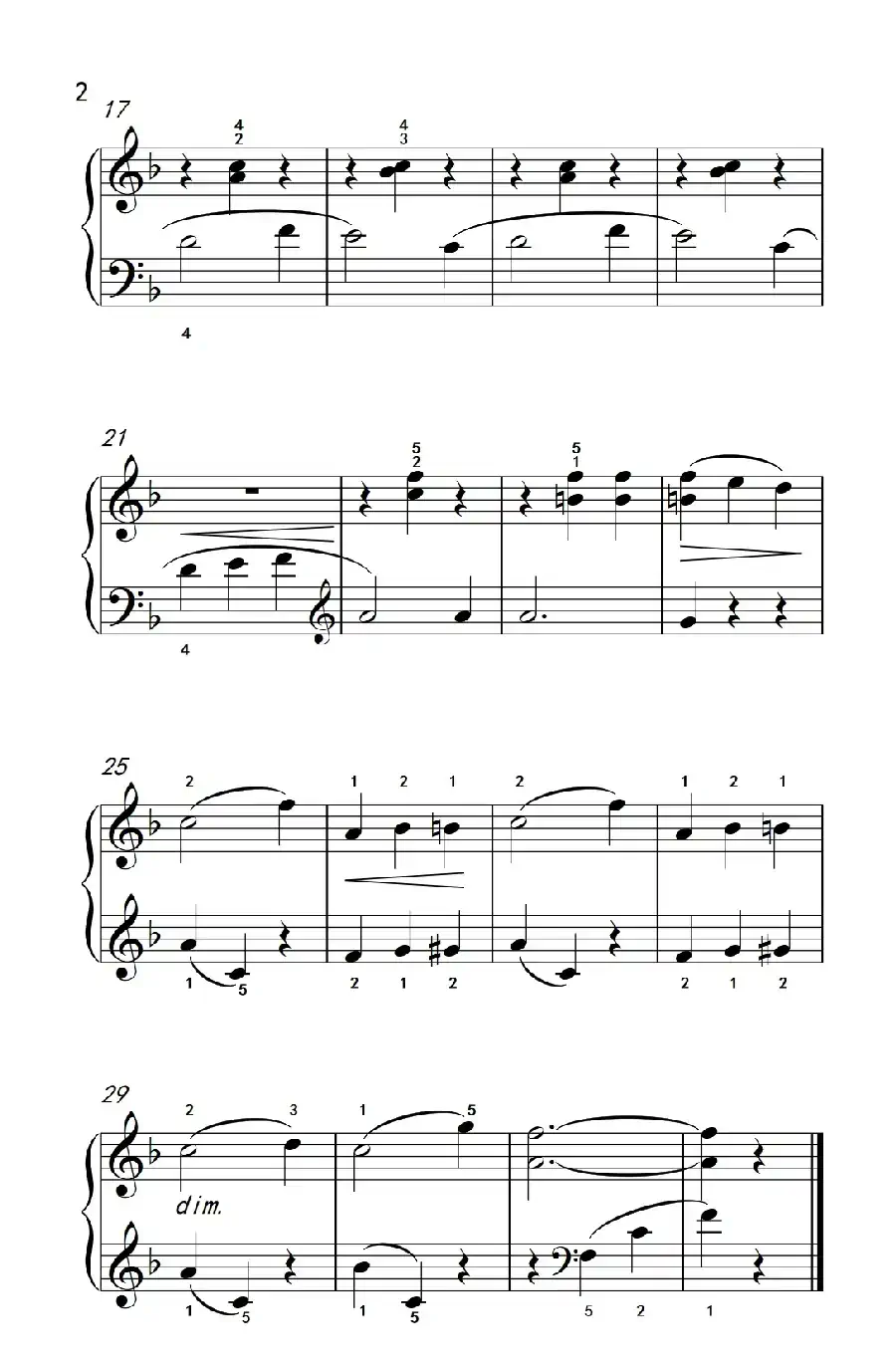 舞蹈课（约翰·汤普森 成人钢琴教程 第一册）